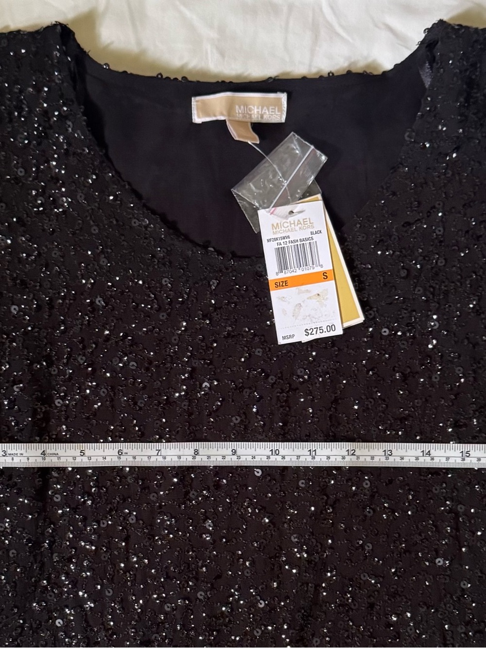 MICHAEL Michael Kors Black Sequin Short Sleeve Girls Dress - Picture 5 of 7